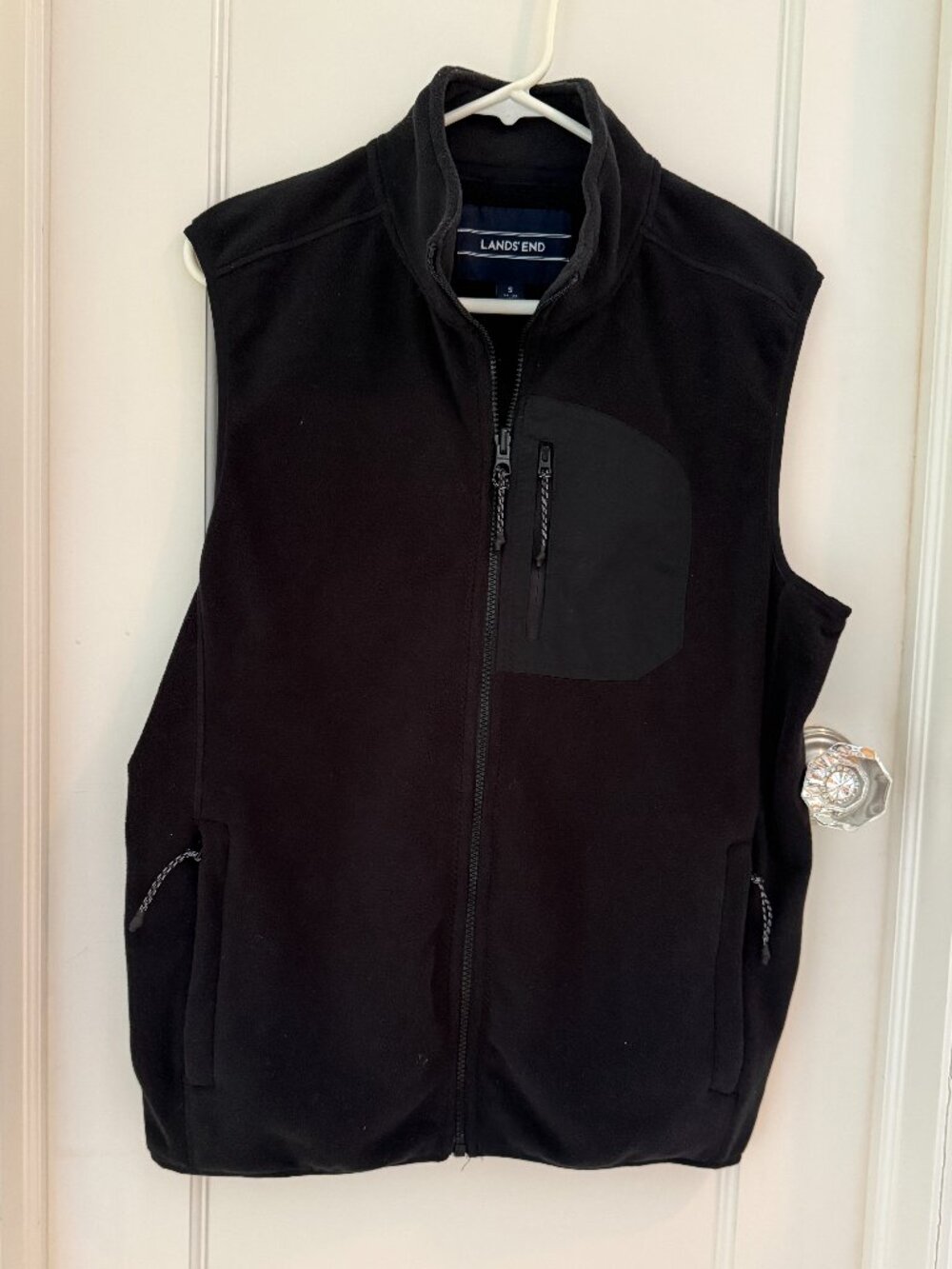 Land's End Men's Black Fleece Vest, size Small